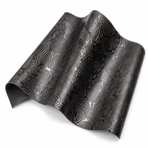 Embossed Black Metallic Snakeskin Utility Material